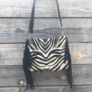 SOLD Zebra print hair on cowhide purse